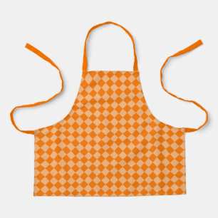 Orange Checker Diamond Pattern Apron