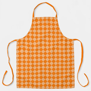 Orange Checker Diamond Pattern Apron