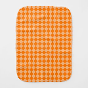 Orange Checker Diamond Pattern Baby Burp Cloth