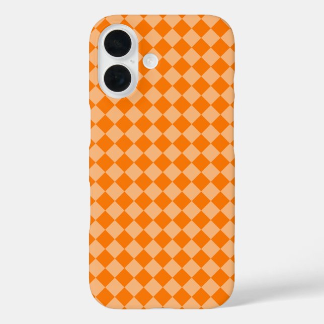 Orange Checker Diamond Pattern Case-Mate iPhone Case (Back)