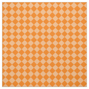Orange Checker Diamond Pattern Fabric