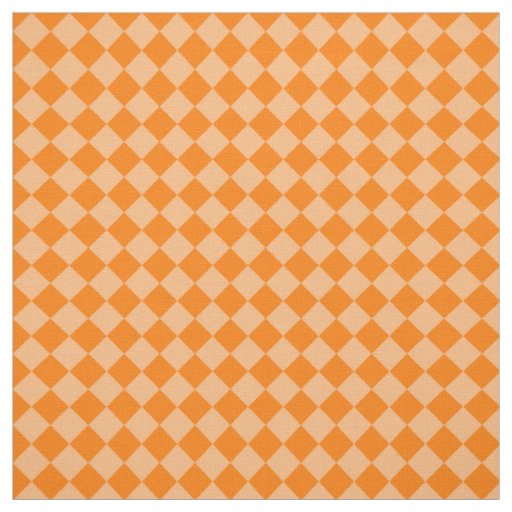 Orange Checker Diamond Pattern Fabric