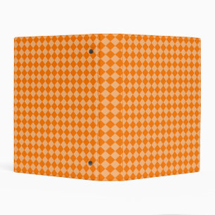 Orange Checker Diamond Pattern Mini Binder