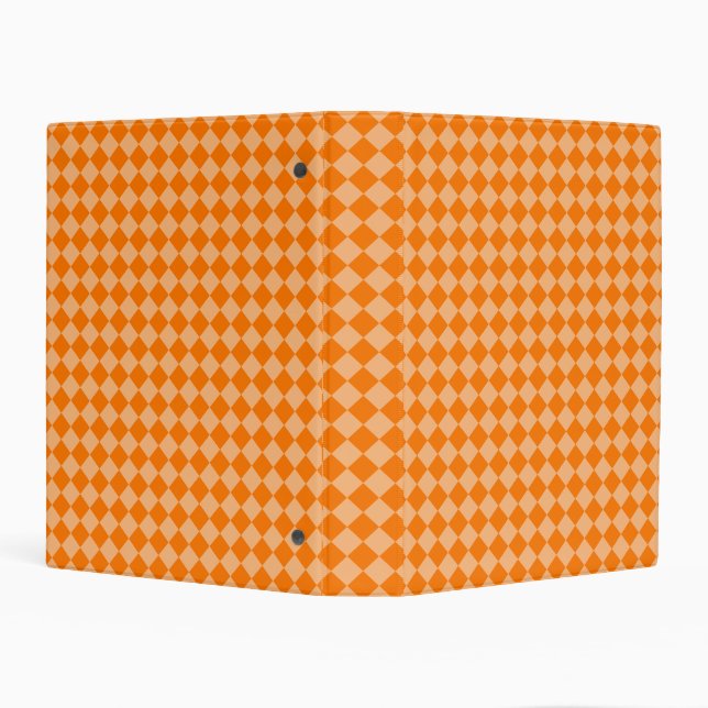 Orange Checker Diamond Pattern Mini Binder (Background)