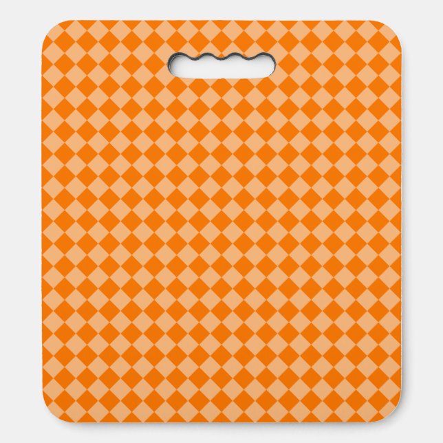 Orange Checker Diamond Pattern Seat Cushion (Front Vertical)