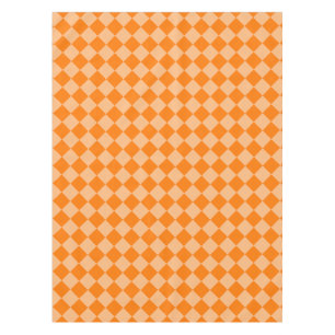 Orange Checker Diamond Pattern Tablecloth