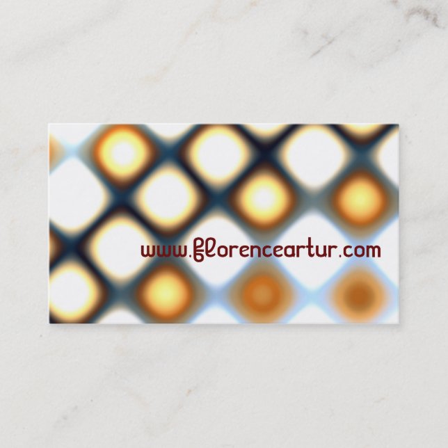 Orange Checkerboard Business Card (Front)