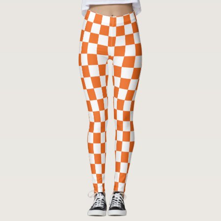 Orange Checkerboard Leggings