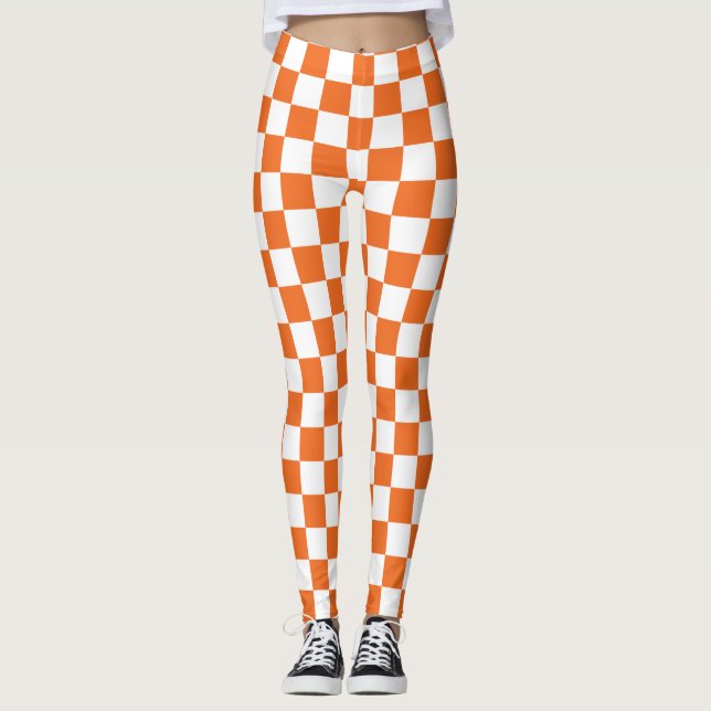 Orange Checkerboard Leggings (Front)