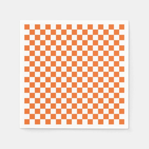 Orange Checkerboard Napkins