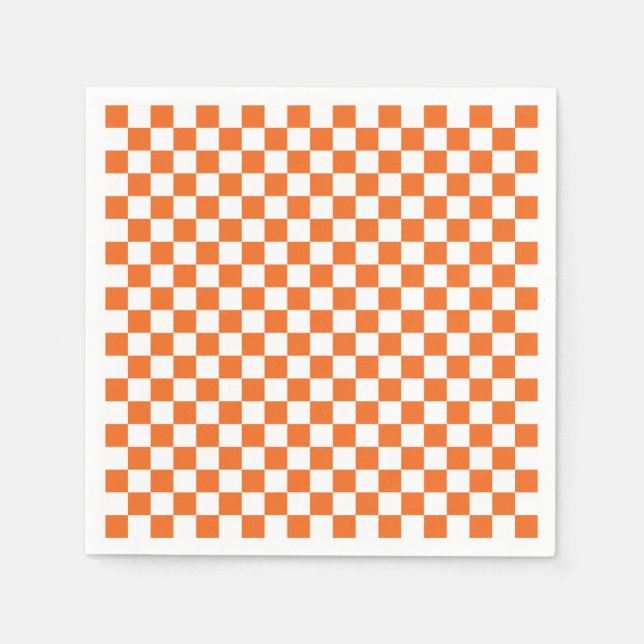 Orange Checkerboard Napkins (Front)