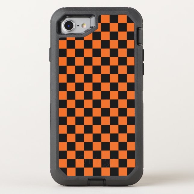 Orange Checkerboard Otterbox iPhone Case (Back)