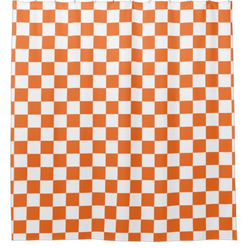 Orange Checkerboard Shower Curtain