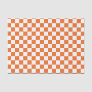 Orange Checkerboard Tissue Paper