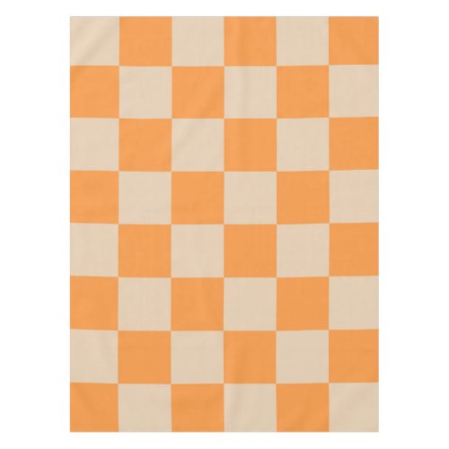 Orange Checkered Gingham Pattern Tablecloth