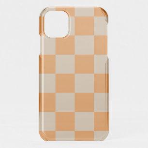Orange Checkered Gingham Pattern iPhone 11 Case