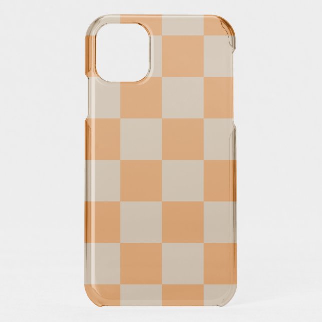 Orange Checkered Gingham Pattern Uncommon iPhone Case (Back)