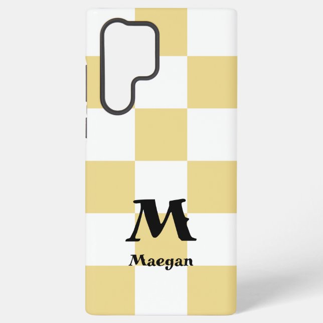 Orange Checkered Pattern Background Samsung Galaxy Case (Back)