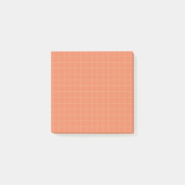 Orange Checkered Pattern Bold Grid Design Office  Post-it Notes (Front)