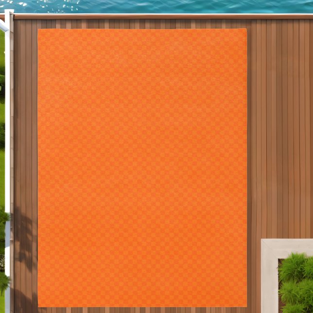 Orange Checkered Pattern Indoor Outdoor Floor Area Outdoor Rug (Insitu (Outdoor 2))