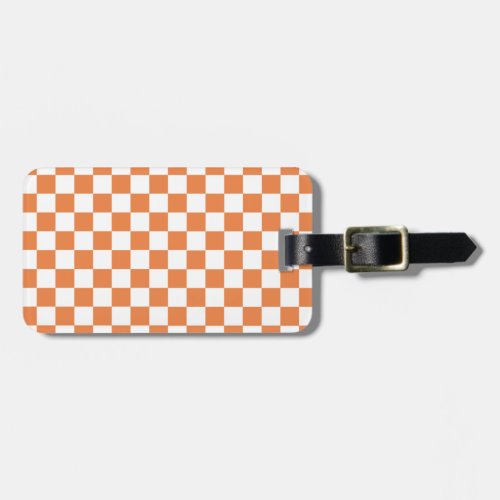 Orange Checkered Pattern Luggage Tag