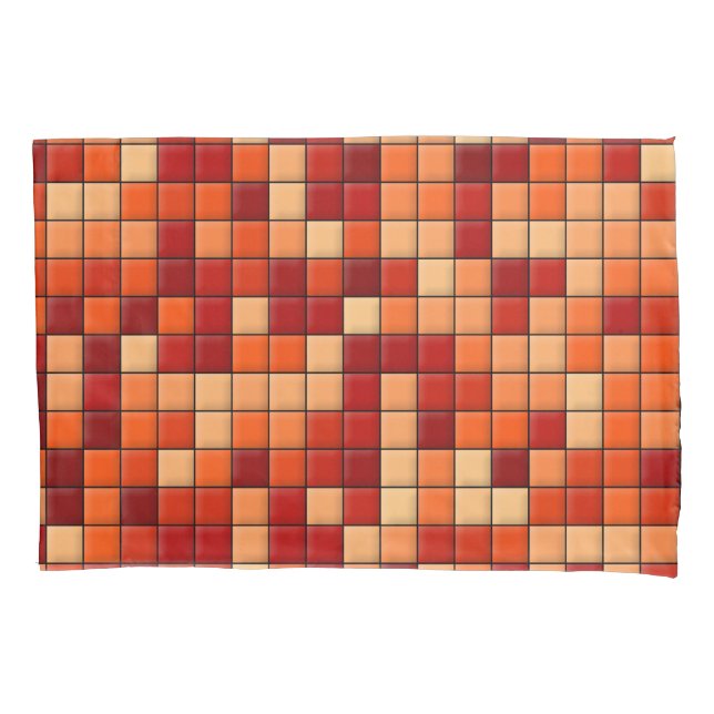 Orange Checks Pillow Case (Front)