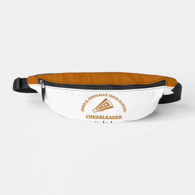 Orange Cheerleader Personalized High School Fanny Pack (Front)