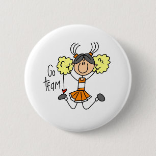 Orange Cheerleader Pinback Button