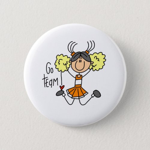 Orange Cheerleader Pinback Button