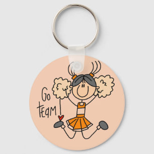 Orange Cheerleader Tshirts and Gifts Keychain