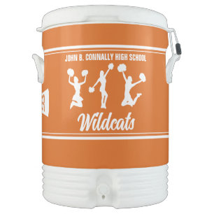 Orange Cheerleading Squad Custom High School Beverage Cooler