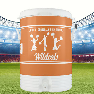 Orange Cheerleading Squad Custom High School Beverage Cooler