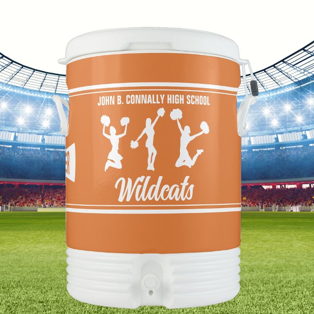 Orange Cheerleading Squad Custom High School Beverage Cooler (Creator Uploaded)