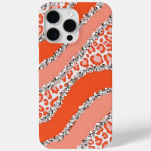 Orange Cheetah Print iPhone 15 Pro Max Case