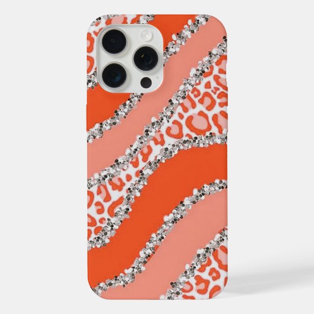 Orange Cheetah Print Iphone Case (Back)