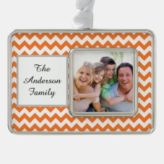 Orange Chevron Christmas Ornament