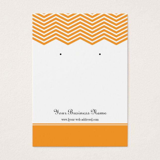 Orange Chevron Custom Earring Display Card (Front)