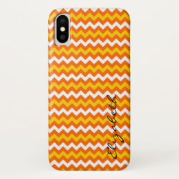 Orange Chevron Custom Monogram iPhone X Case