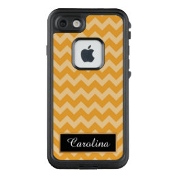Orange Chevron Pattern,  Personalized LifeProof FRĒ iPhone 7 Case