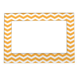 Orange Chevron Pattern Picture Frame Magnet