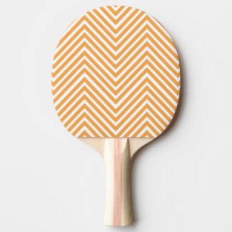 Orange Chevron Pattern Ping-Pong Paddle