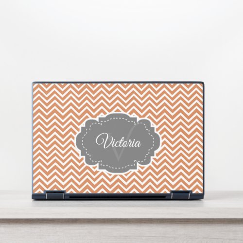 Orange Chevron Personalized HP Laptop Skin