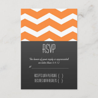 Orange Chevron RSVP