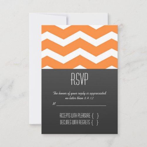 Orange Chevron RSVP