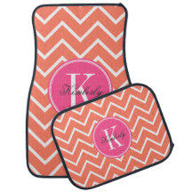 Orange Chevron with Pink Monogram