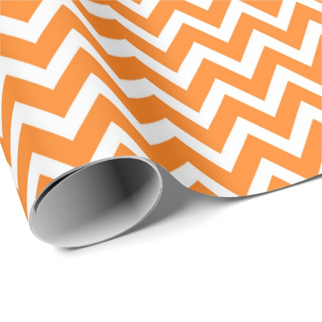 Orange Chevron Wrapping Paper (Roll Corner)