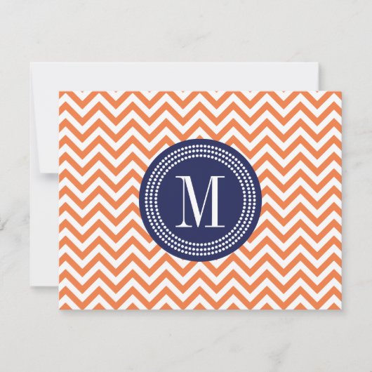 Orange Chevron Zigzag Personalized Monogram (Front)