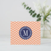 Orange Chevron Zigzag Personalized Monogram (Standing Front)