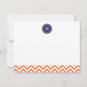 Orange Chevron Zigzag Personalized Monogram (Back)