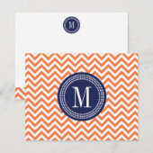 Orange Chevron Zigzag Personalized Monogram (Front/Back)